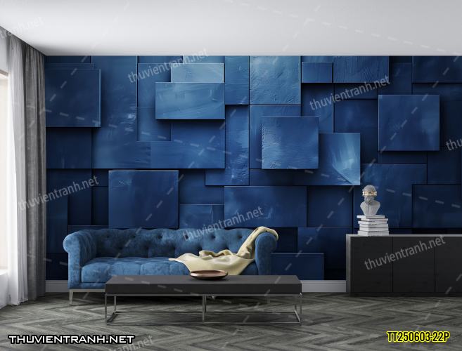 Tranh dán tường 3D trừu tượng- -TT250603-22P - Tranh tường chất lượng cao